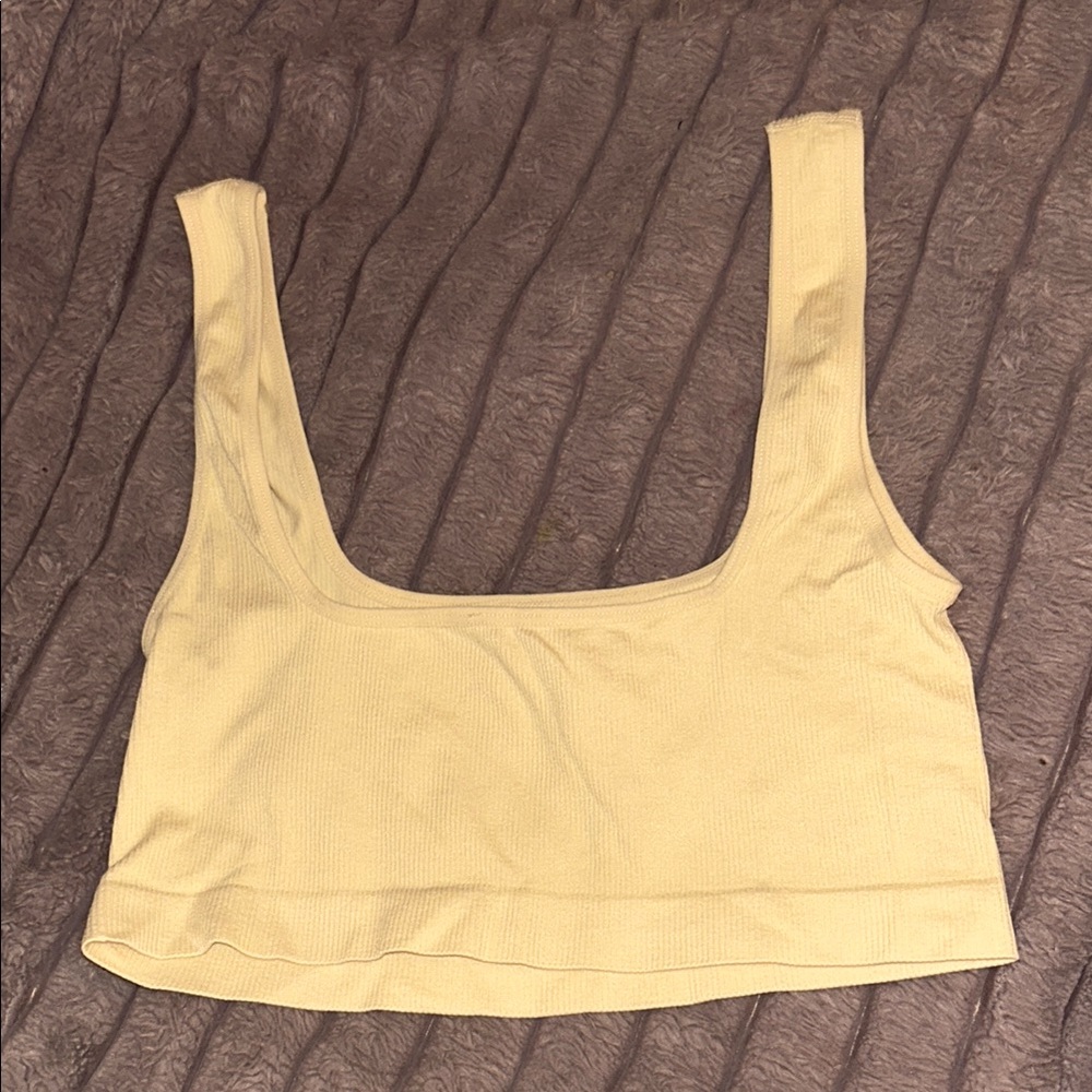 Cream Ribbed Crop Top brand new